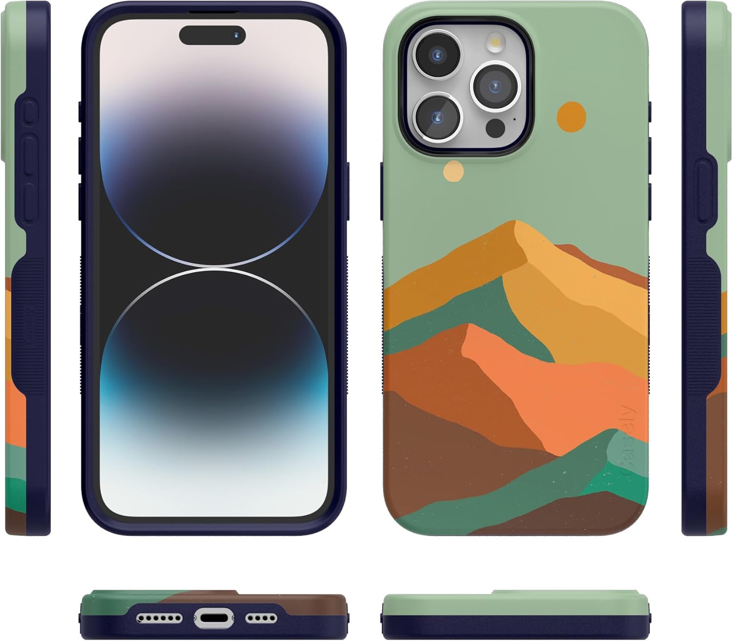 Casely iPhone 15 Pro Case | Endless Peaks | Colorblock Mountain | Bold Protective Design | Compatible with MagSafe