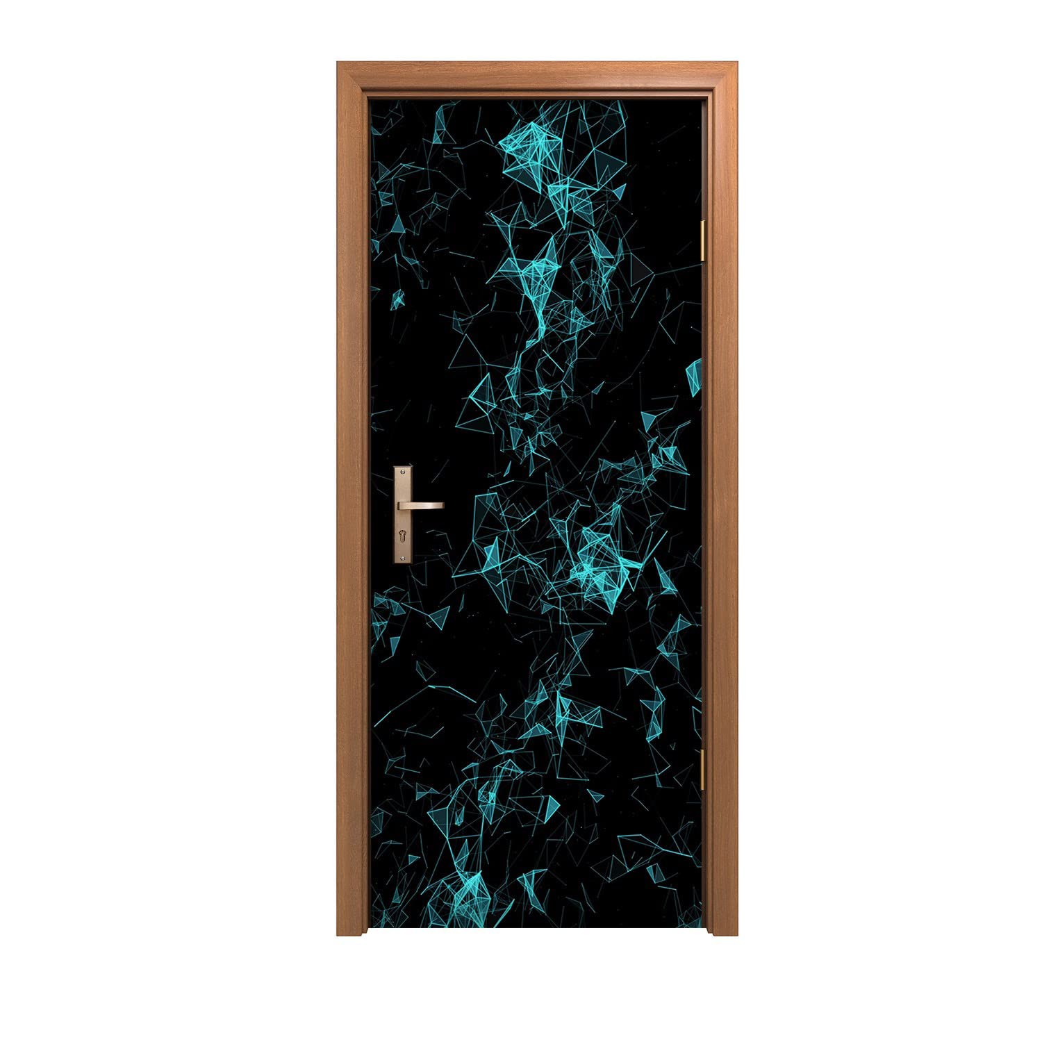Autocollant de porte pour relooker une entrée usée avec une décoration murale 90x200cm