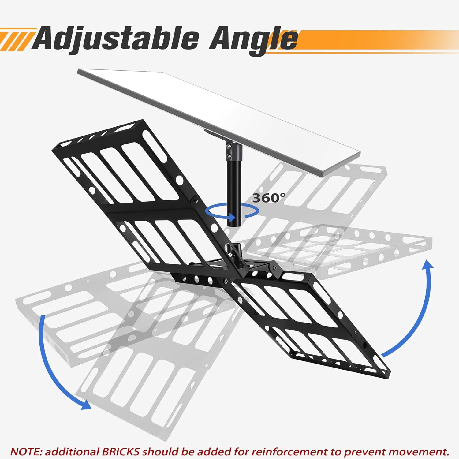 Gen 3 Starlink Roof Mount, Starlink Roof Ridge Mount with Gen 3 Pipe Adapter, Adjustable Angle Starlink Mounting Kit, No Drilling Required