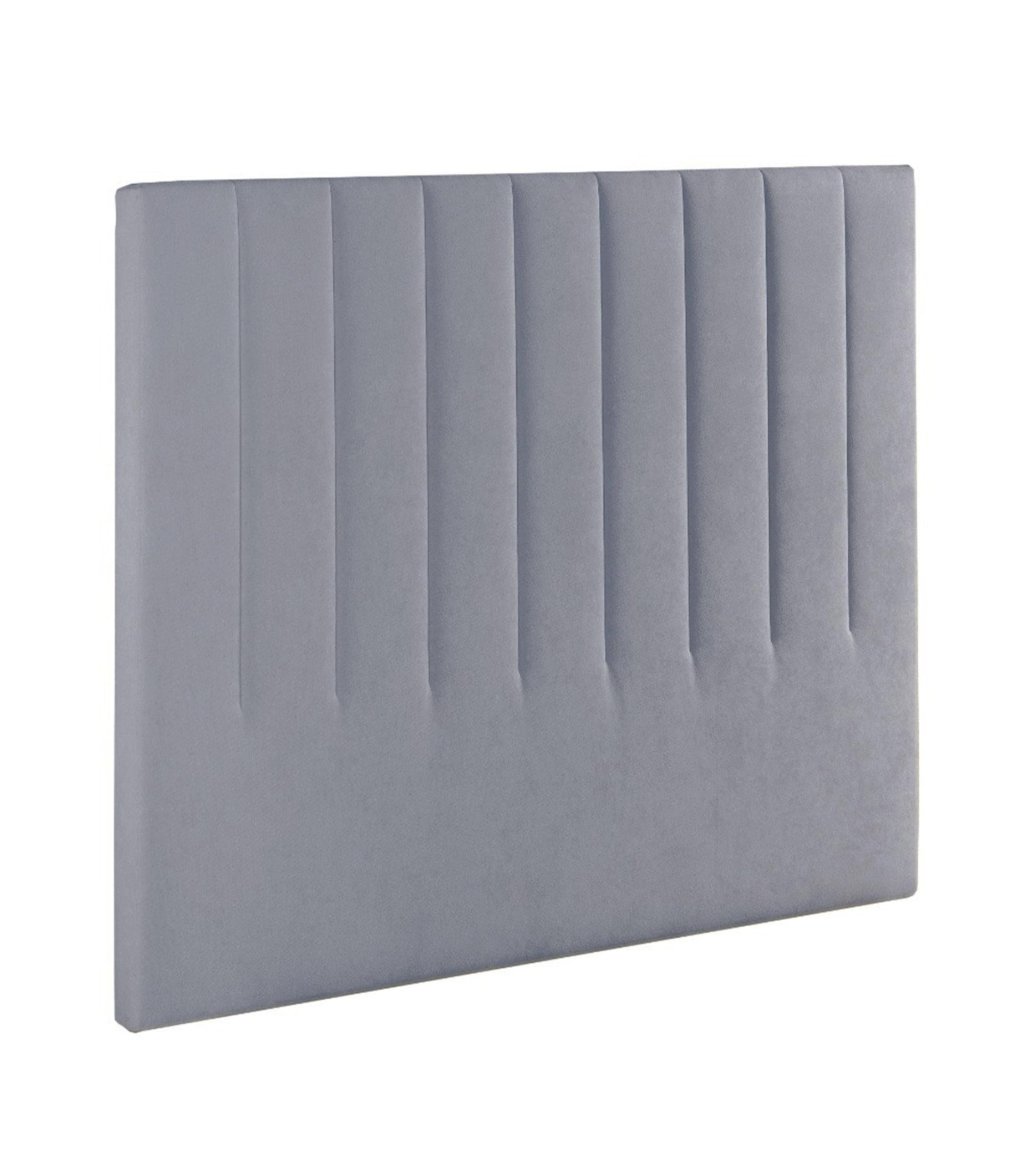 Cabecero Amex 150x120 cm – Tapizado en Tela con Acolchado Alta Densidad, Diseño Rayado y Volumen Suave Color Gris
