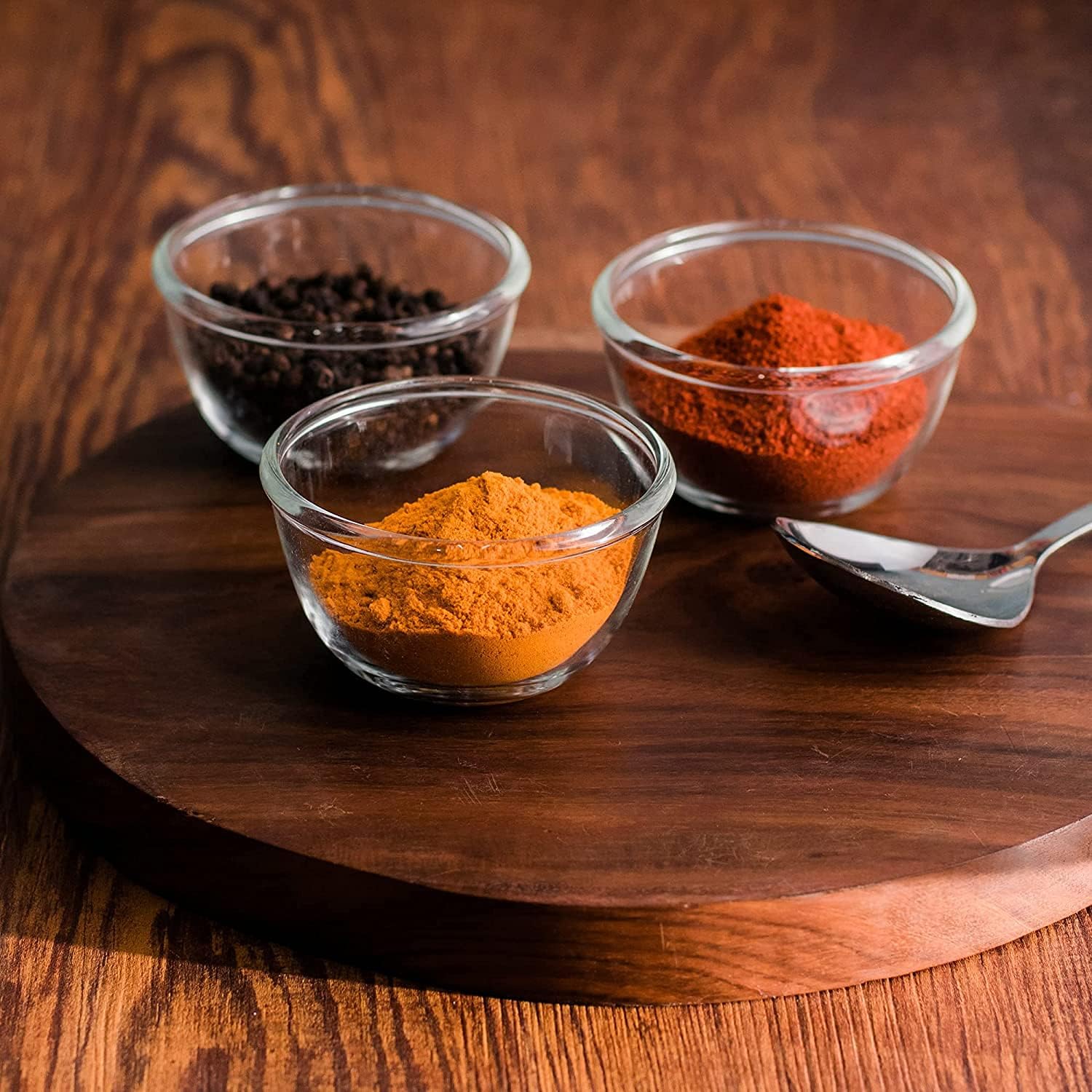 Famacart clear Glass Classic Serving Bowl Chutney Sauce Dipping Bowls - 50ml, 6Pieces, Transparent
