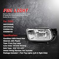 Vista 4 de A ABIGAIL Luces antiniebla de conducción de repuesto para Dodge Ram 1500 2009-2012, Dodge Ram 2500 3500 2010-2018 con bombillas halógenas H10 12V