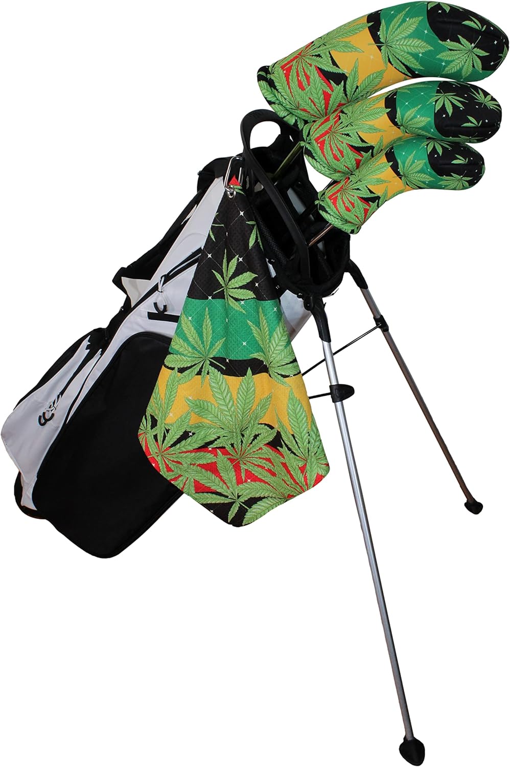 Rasta Marijuana Leaf | BeeJoss Golf Club Headcover | Driver Fairway Hybrid-Sold Separately | Handmade in USA