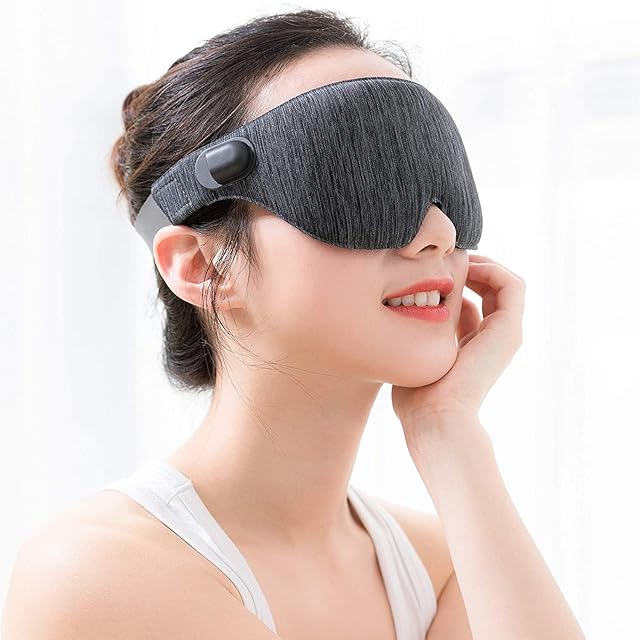 PHCOMRICH Heat Eye Mask ,Electric USB Heated Hot Pads, 3D Eye Mask Warm Therapeutic for Relieving Insomnia,Dry, Headache Stress, Puffy Eyes
