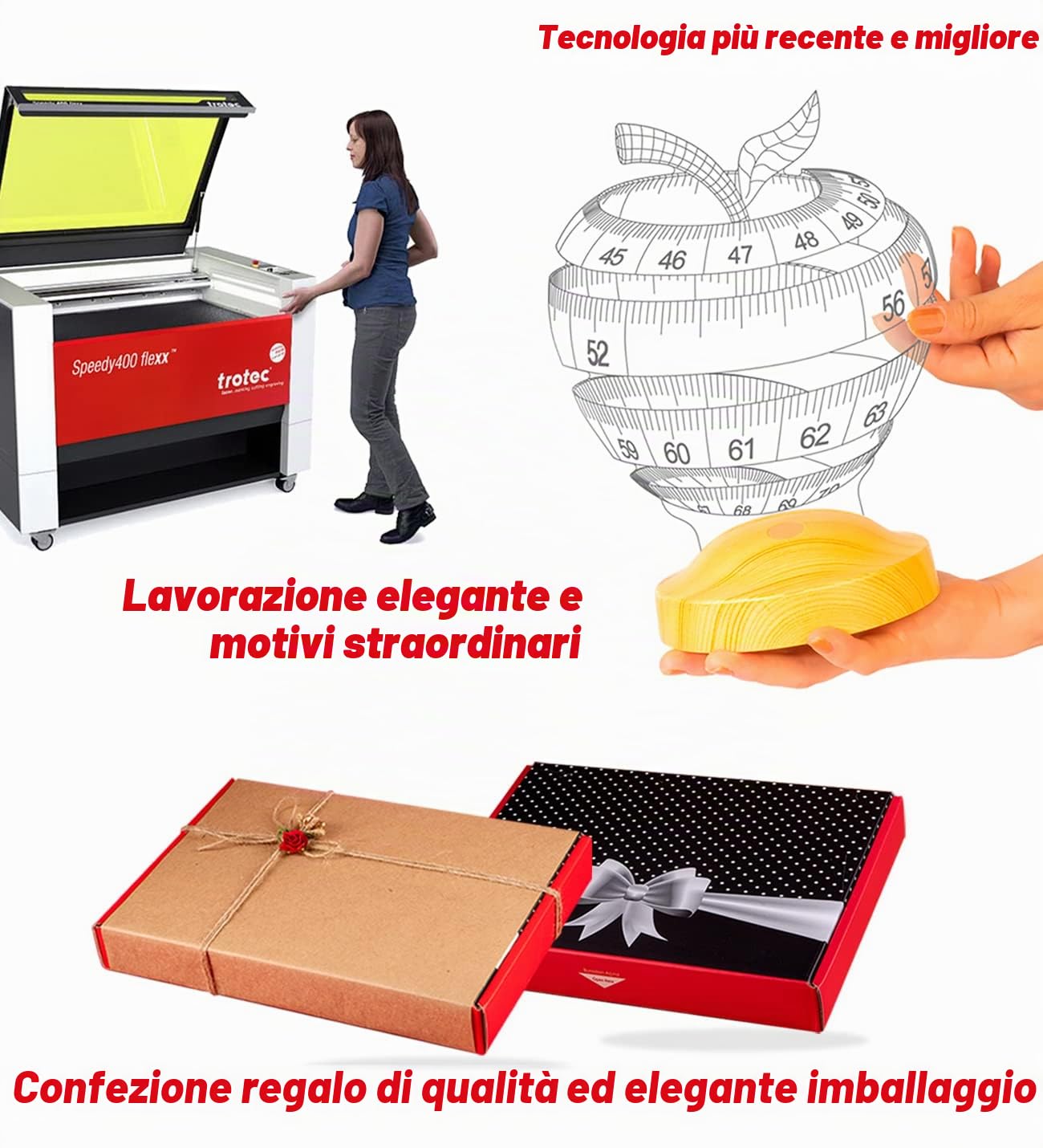 Lampada personalizzata 3D Mela led per Fitness Yoga colleghi di lavoro nutrizionisti assistente dietetico personalizzato