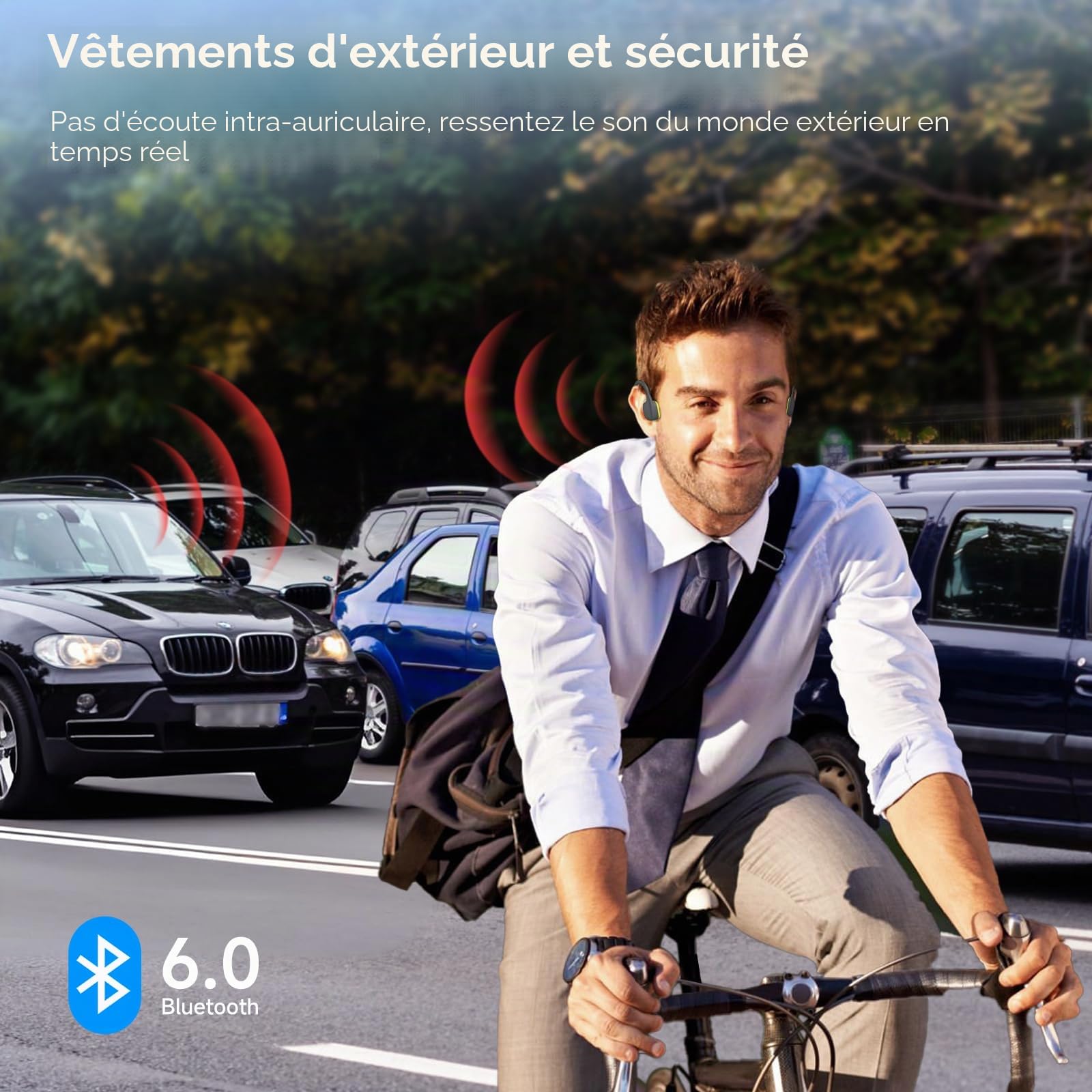 LOBKIN Écouteur pour Natation, Étanche IPX8 Casque à Conduction Osseuse Bluetooth 5.4 Oreille Ouverte Casque sans Fil avec Lecteur MP3 32 Go et Micro Intégré, 8H d'Autonomie