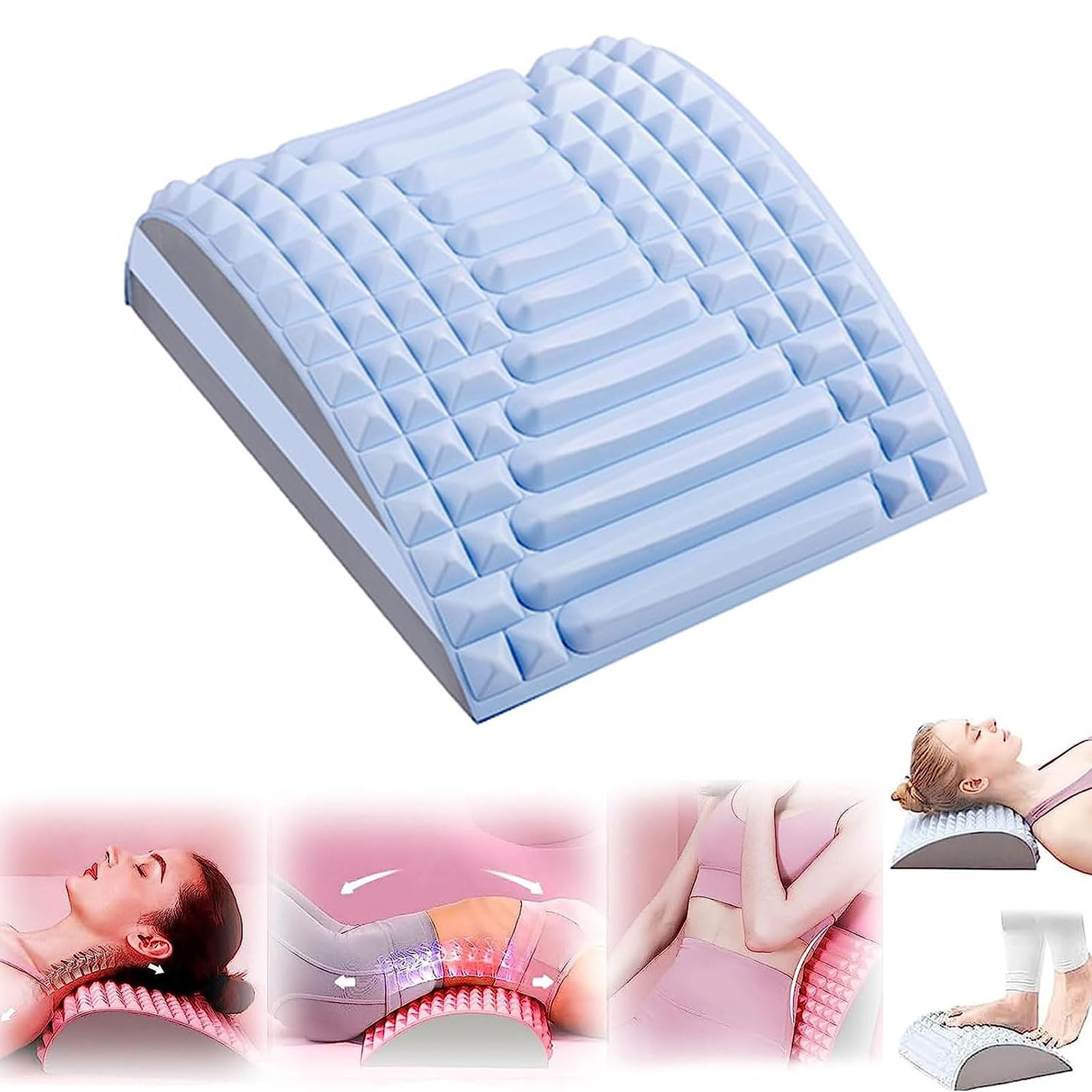 SACLI Refresh - Neck & Back Stretcher Back Neck Cracker for Lower Back Pain Relief Neck and Back Stretcher Massager Multi-Level Adjustable Spine Board for Herniated Disc, Scoliosis, Sciatica