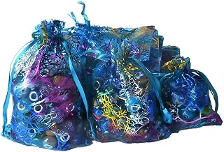 LANGING - Bolsas de Organza para Regalo de Boda, Fiesta, 100 Unidades, para Regalos de Fiesta, Color Azul