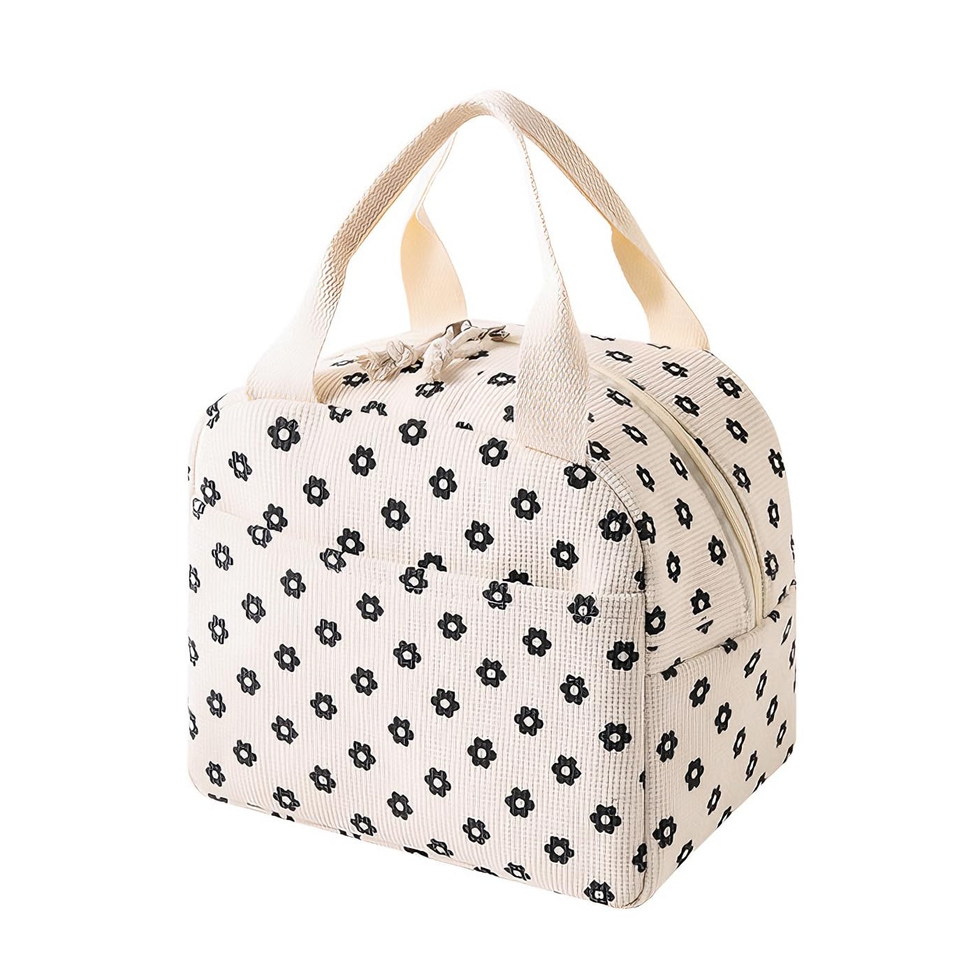 HOMTERN Insulated Lunch Bag for Men Women,Three-Layer Reusable Leakproof Cool Bags for Kids Adults Girls Boys,Lunch Box Bag for Dinner Party Work School Picnic Camping Travel (White02)