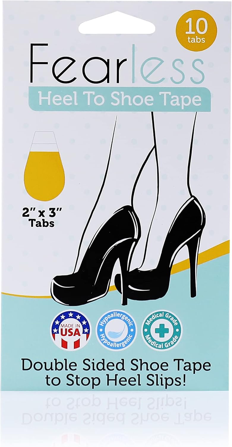 Fearless Tape Talón de doble cara a cinta para zapatos para evitar que los pies se resbalen en tacones altos y zapatos planos, Amarillo