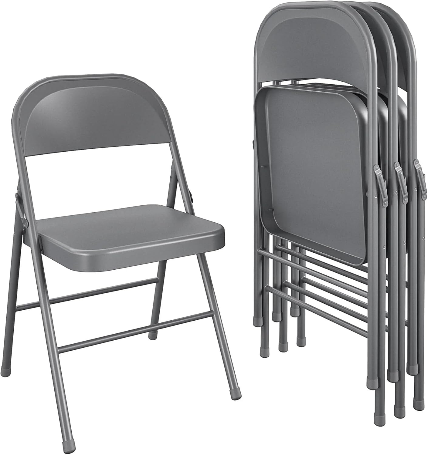 All-Steel Folding Chair, Double Braced Frame, 30.4 x 18.3 inches (Gray)