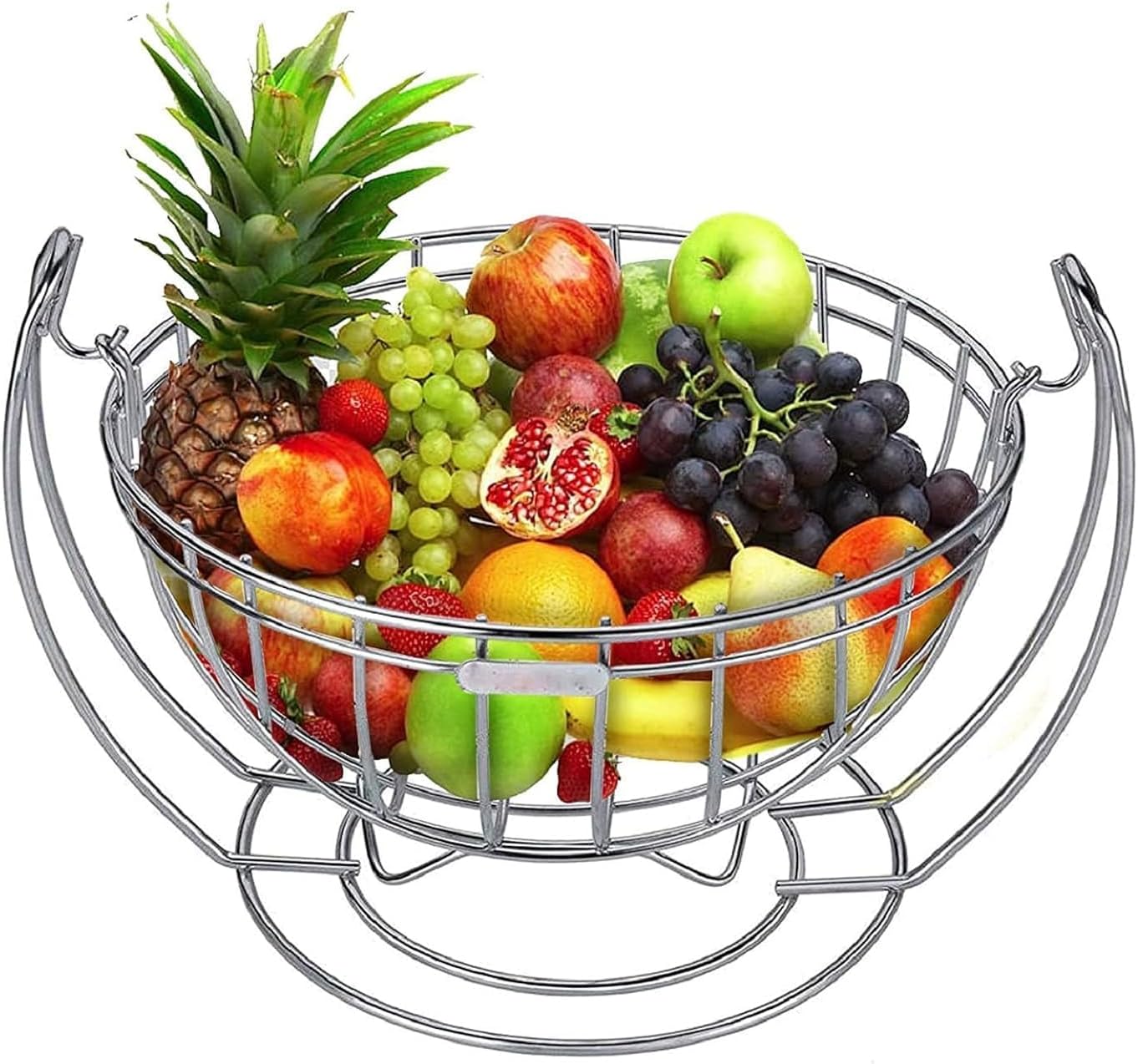 Fruit Basket Fruit Drain Basket Home Iron Fruit Bowl Storage Holder Storage Basket Steel Bowl Kitchen Storage Container