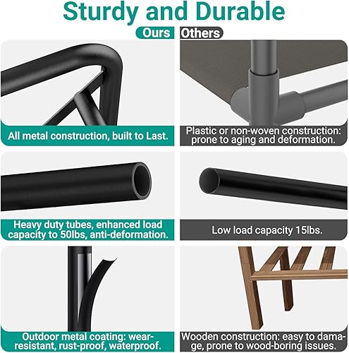 Miniatura 5 de Zapatero expandible de 2 niveles para armario, organizador de zapatos ajustable de metal para entrada, garaje y pasillo, soportes para zapatos de