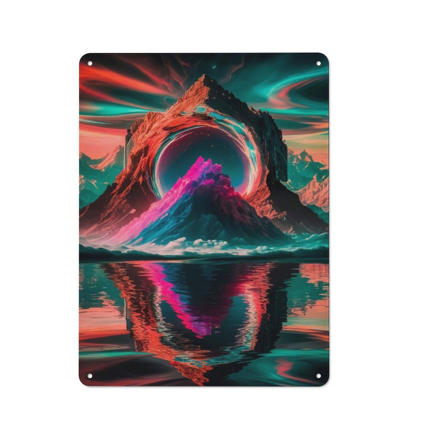 Junmoney Cosmic Gateway Reflections Retro Printed Metal Sign 40X30cm For Kitchen Or Home Bar, For Garage, Workshop And Man Cave Decoration