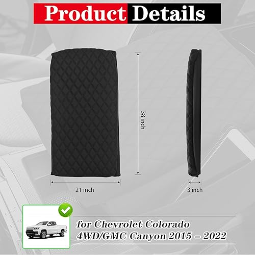 Miniatura 2 de Sze Funda de consola central para Dodge Ram 1500 2019-2023, tapete de almacenamiento para reposabrazos de automóvil, almohadilla de cuero sintético,