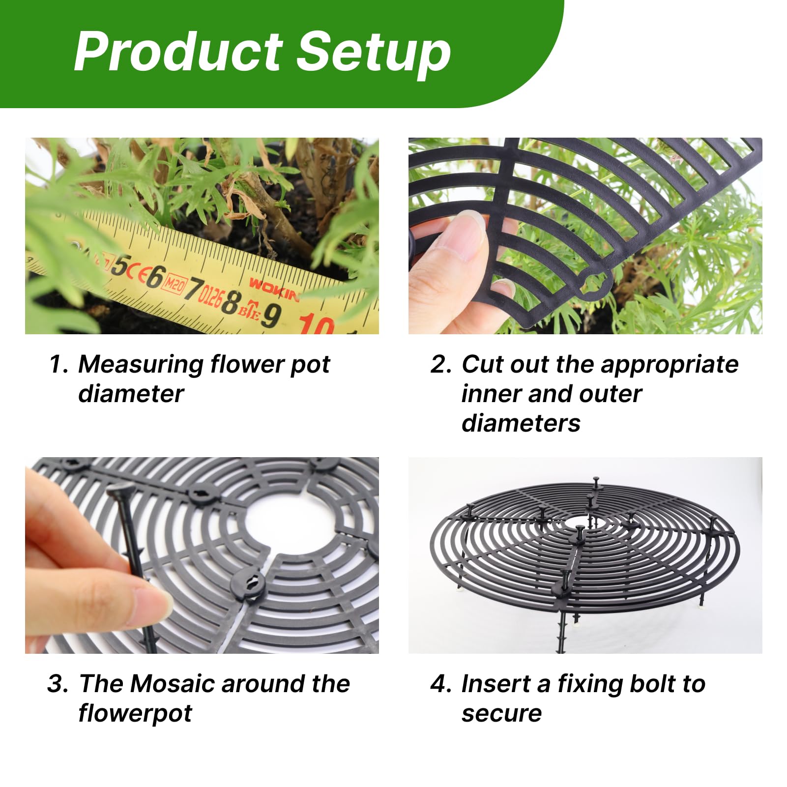 2 Pièces Plant Pot Protection Grids, 30 cm Grille de Protection pour Plantes en Pot, Ajustable Jusqu’à avec Boulons en Plastique ABS, Grille Anti Chat et Cache Plante Intérieur