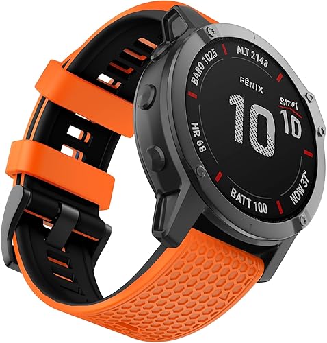 OVERSTEP Correas de ajuste rápido de 0.866 in para Garmin Fenix 5Fenix 6Fenix 7, correa de repuesto de silicona suave compatible con Garmin