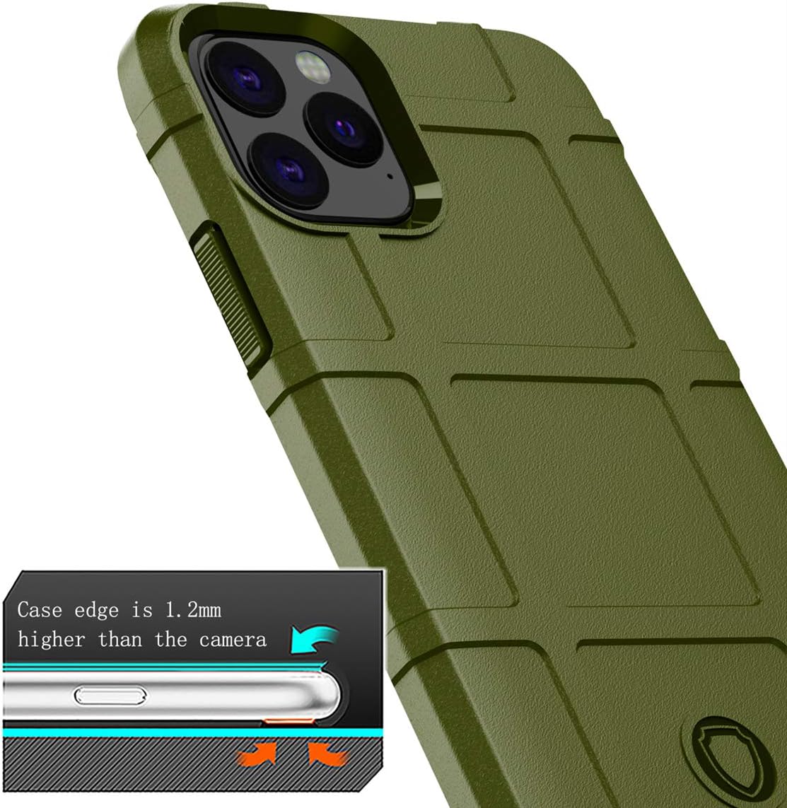 for iPhone 11 Pro Max case, (Rugged Shield Series) TPU Thick Solid Rough Armor Tactical Protective Cover Case for iPhone 11 Pro Max (6.5 inches) - Army Green image 2