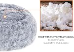 Feandrea Lit de chien, Lit de chat, Lit d'animal de donut calmant pour chiens et chats, peluche molle, ronde, couverture lavable, fond antidérapant, 20 Inches Dia., Gray Ombré UPGW037G01