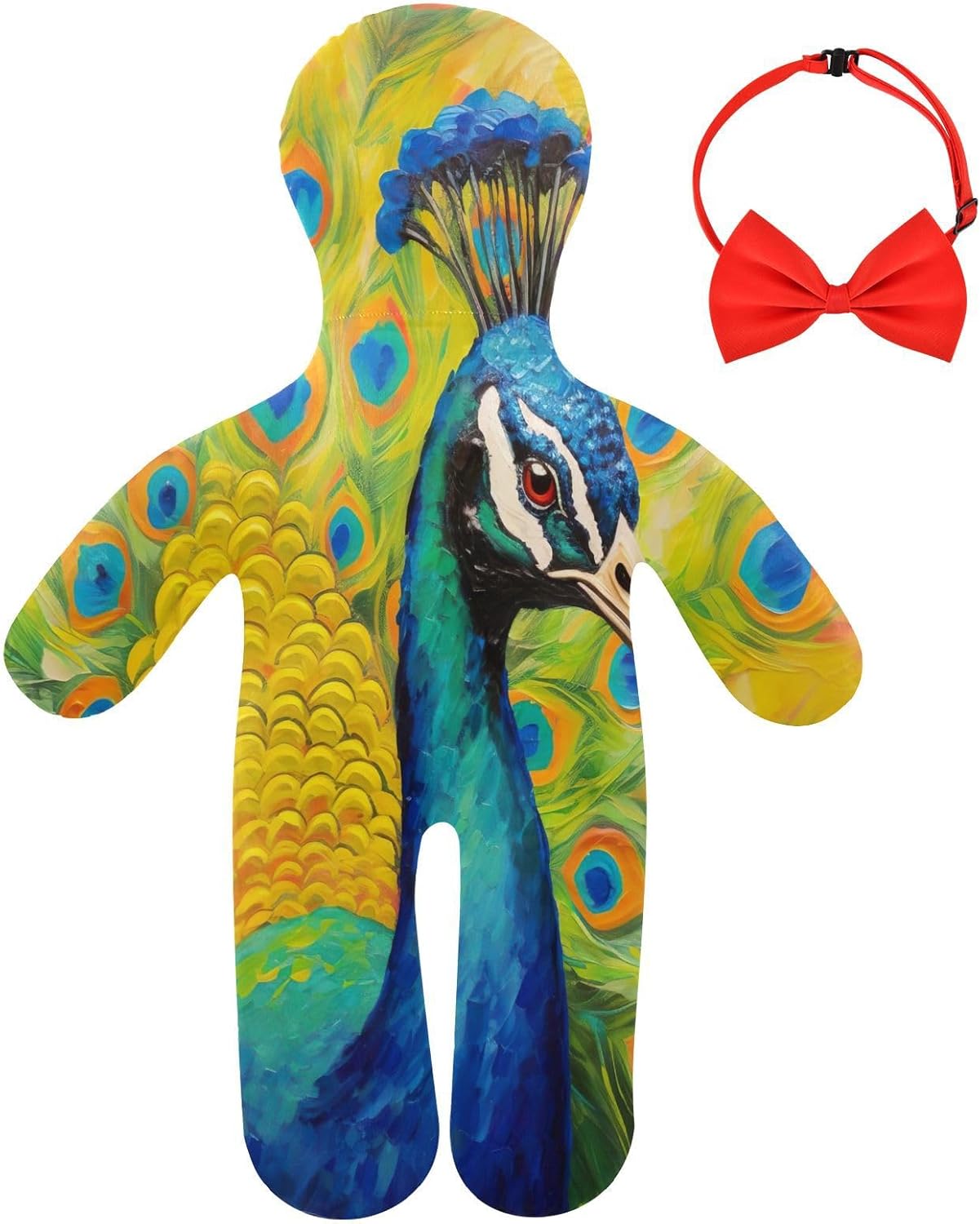 Peacock Oil Painter Human-Shaped Pillow Soft Body Pillows Washable Velvet Pillows for Anxiety Relief Sleeping Cuddling & Support