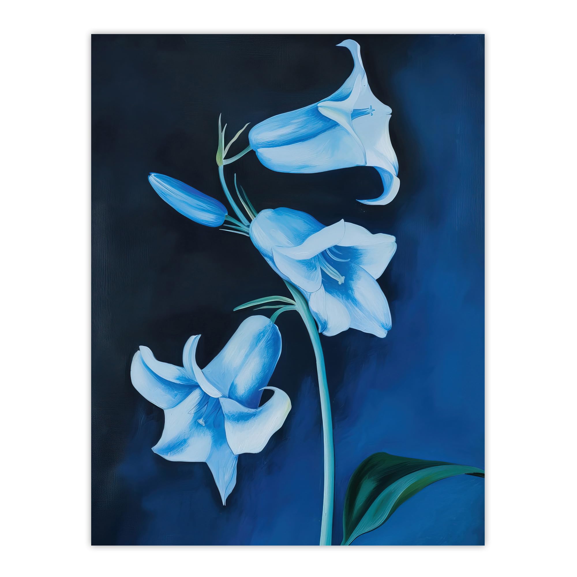 Artery8 Bluebell Flowers Wildflower Blue Floral Painting Living Room Large Wall Art Poster Print Thick Paper 18X24 Inch