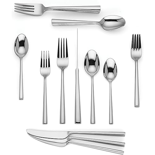 Kate Spade New York Malmo 20-Piece Flatware Set, 4.30 LB, Metallic