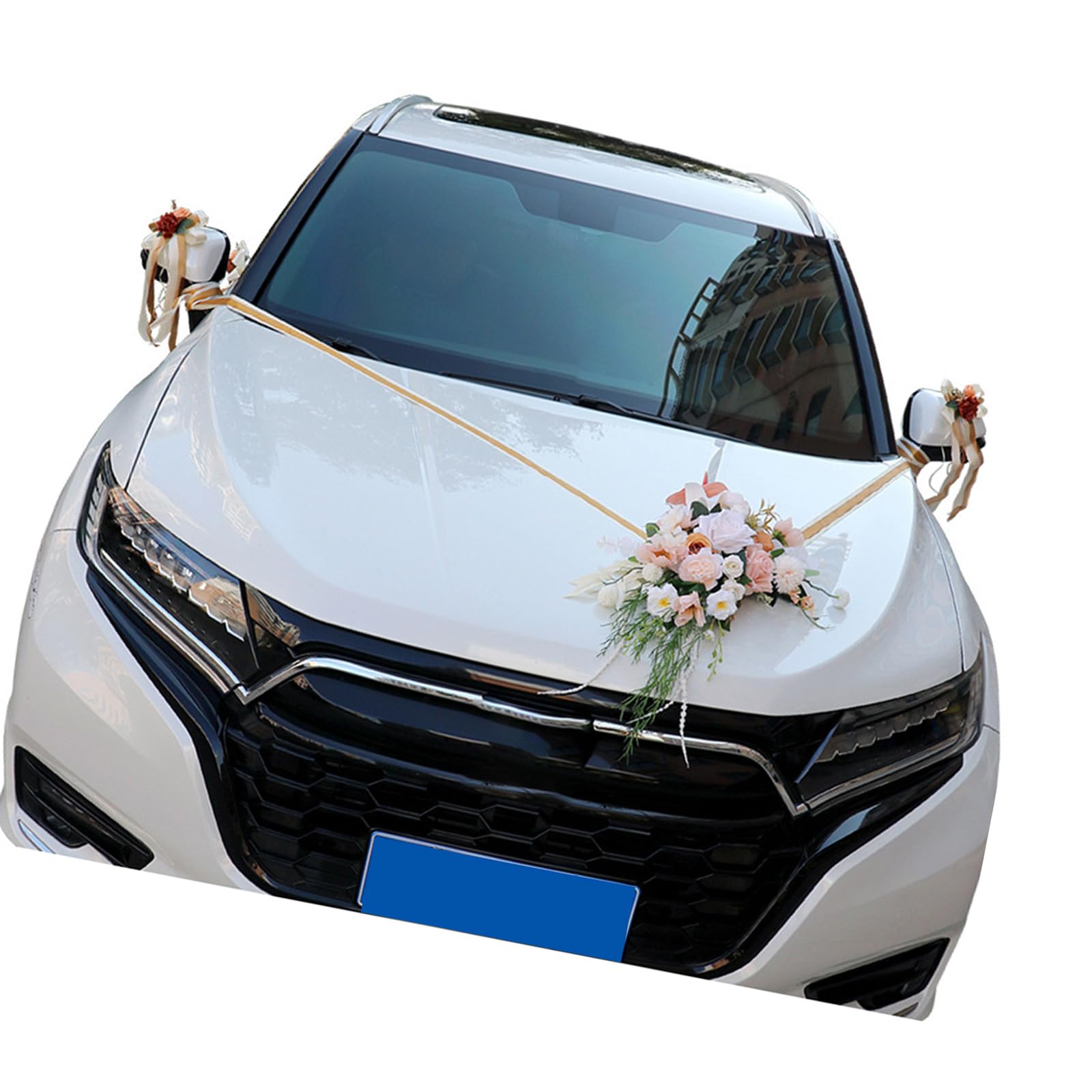 HDOYTXXM 7Pieces Artificial Flower for Wedding Car Decorations Rearview Doorknob Flower Decors for Car Layout Ceremony Decors