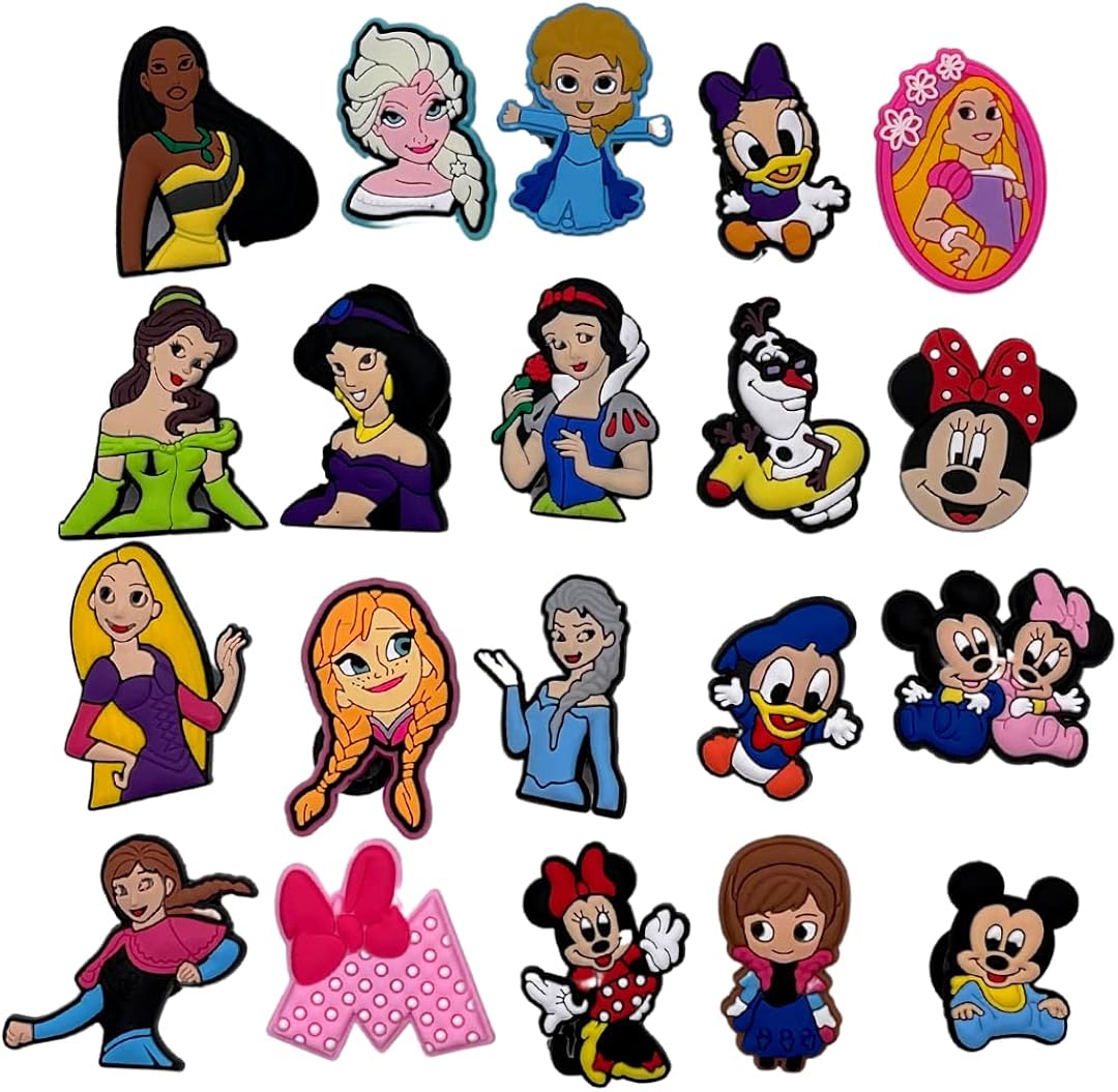 buy d n s 20pcs girl shoe charms set of 20princess charms for girlsboys charms for shoe decoration cartoon charms for crocs birthday party favors shoe charms for croc online in vietnam b092zcrbd1
