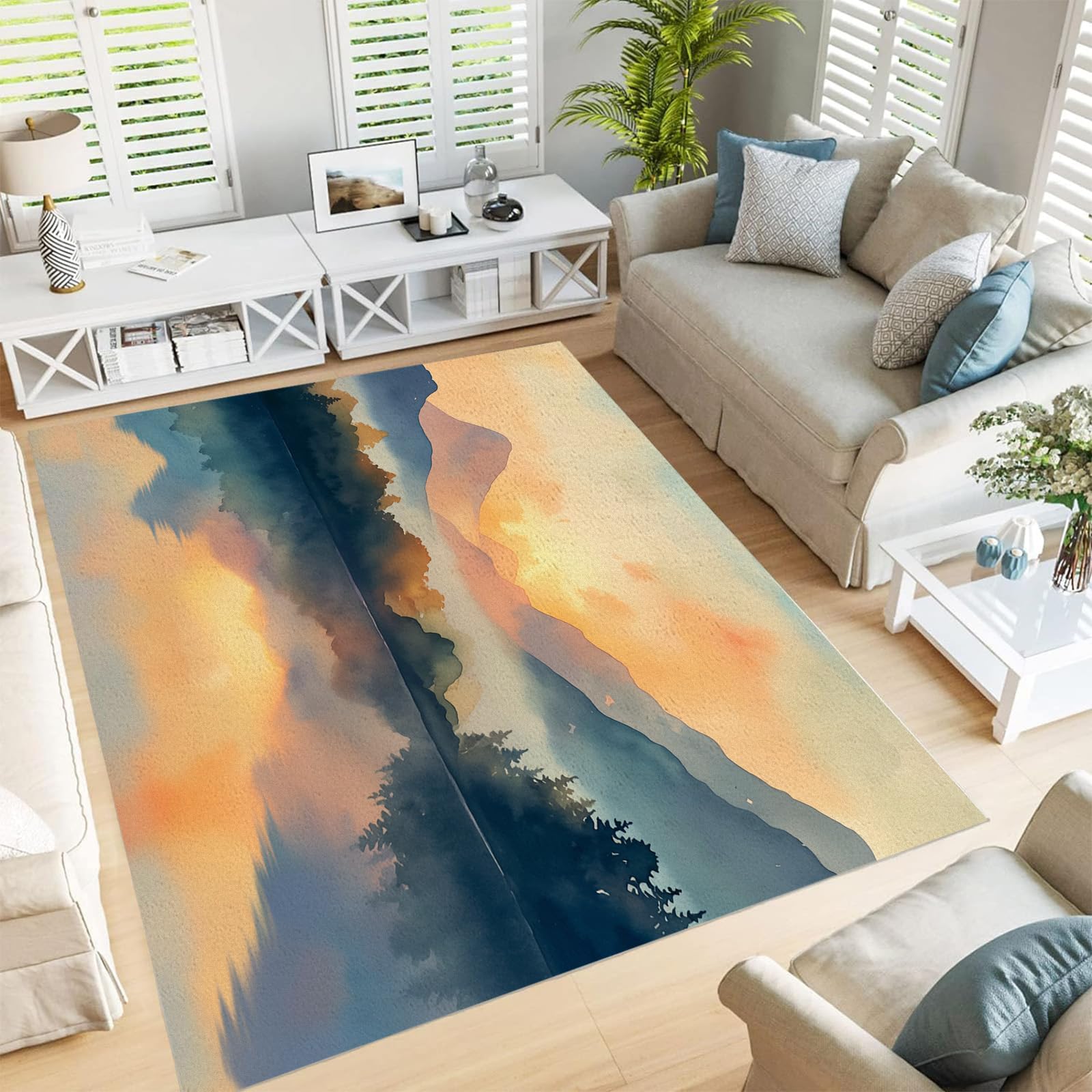 Grand tapis de salon antidérapant pour sécuriser et réchauffer un sol lisse
