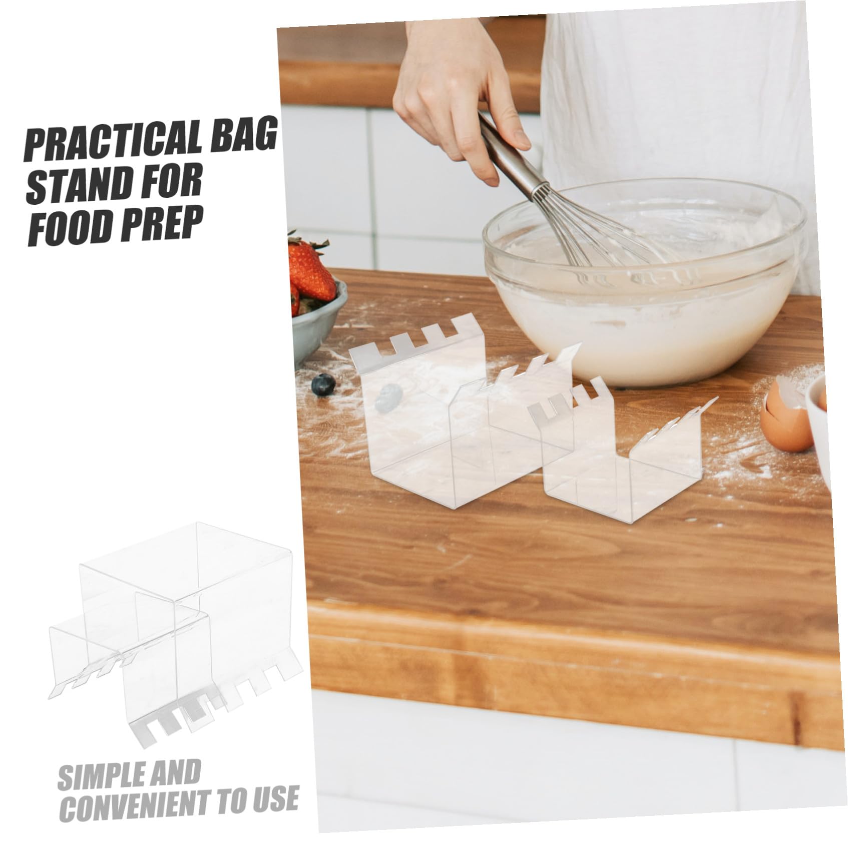 MAGICLULU 2pezzi per Sacchetti Zipper Organizzatore per Cucina Acrilico Resistente Compatto e Facile da per Sacchetti Congelati e Preparazione Cibo