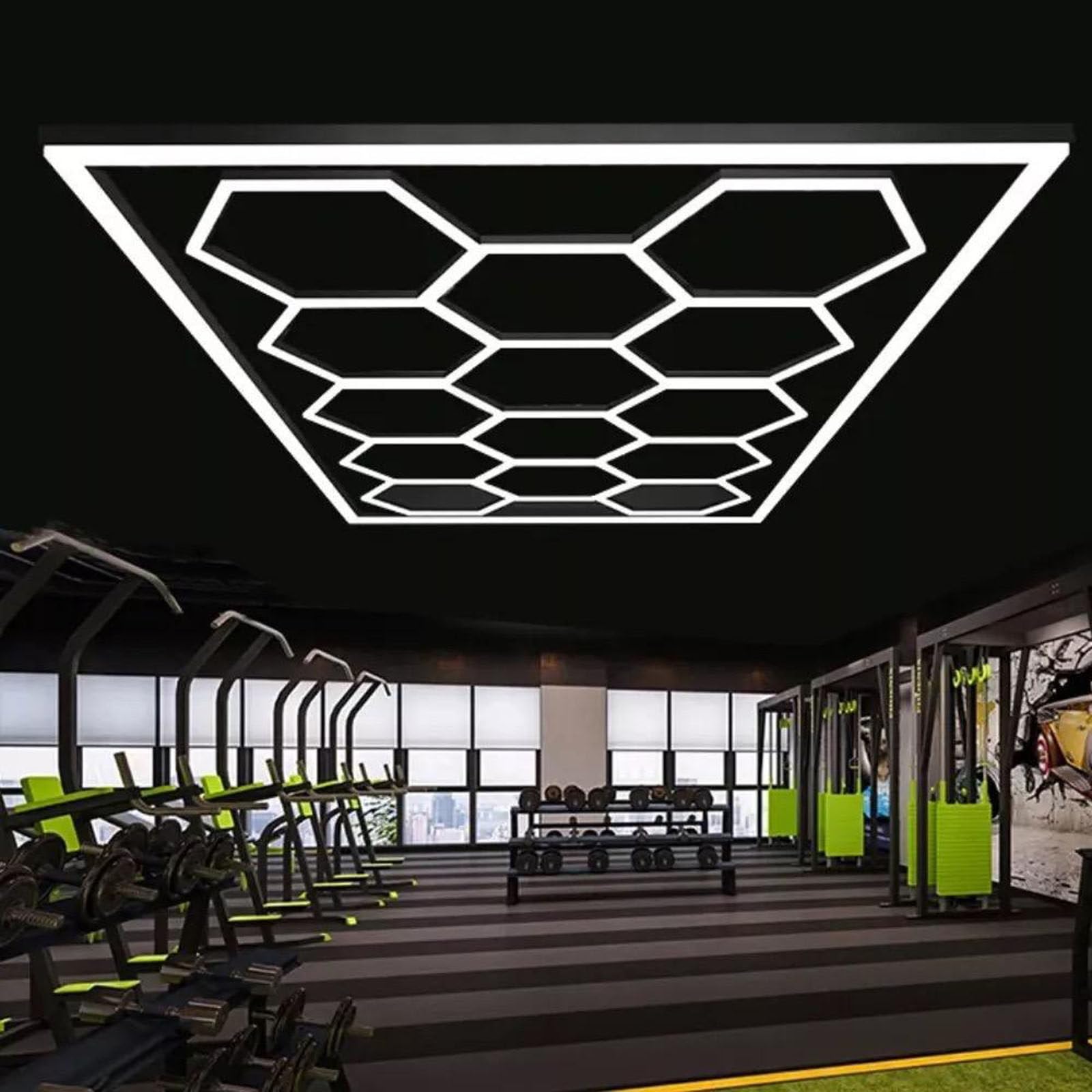 Hexagon Detailing Workshop Lights LED for Car Shop and Garage Honeycomb Lights LED Hexagon Work Garage Light Ceiling