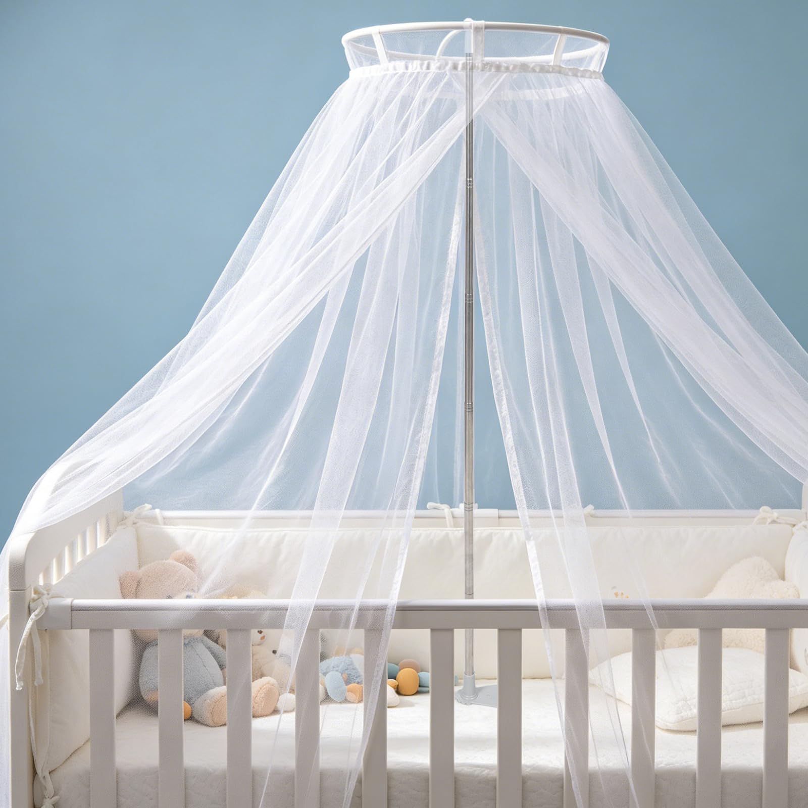 2 pezzi di asta di supporto per zanzariera da letto, staffa di estensione regolabile per zanzariera, asta di supporto per baldacchino, adatta a letti singoli/matrimoniali/queen/king size