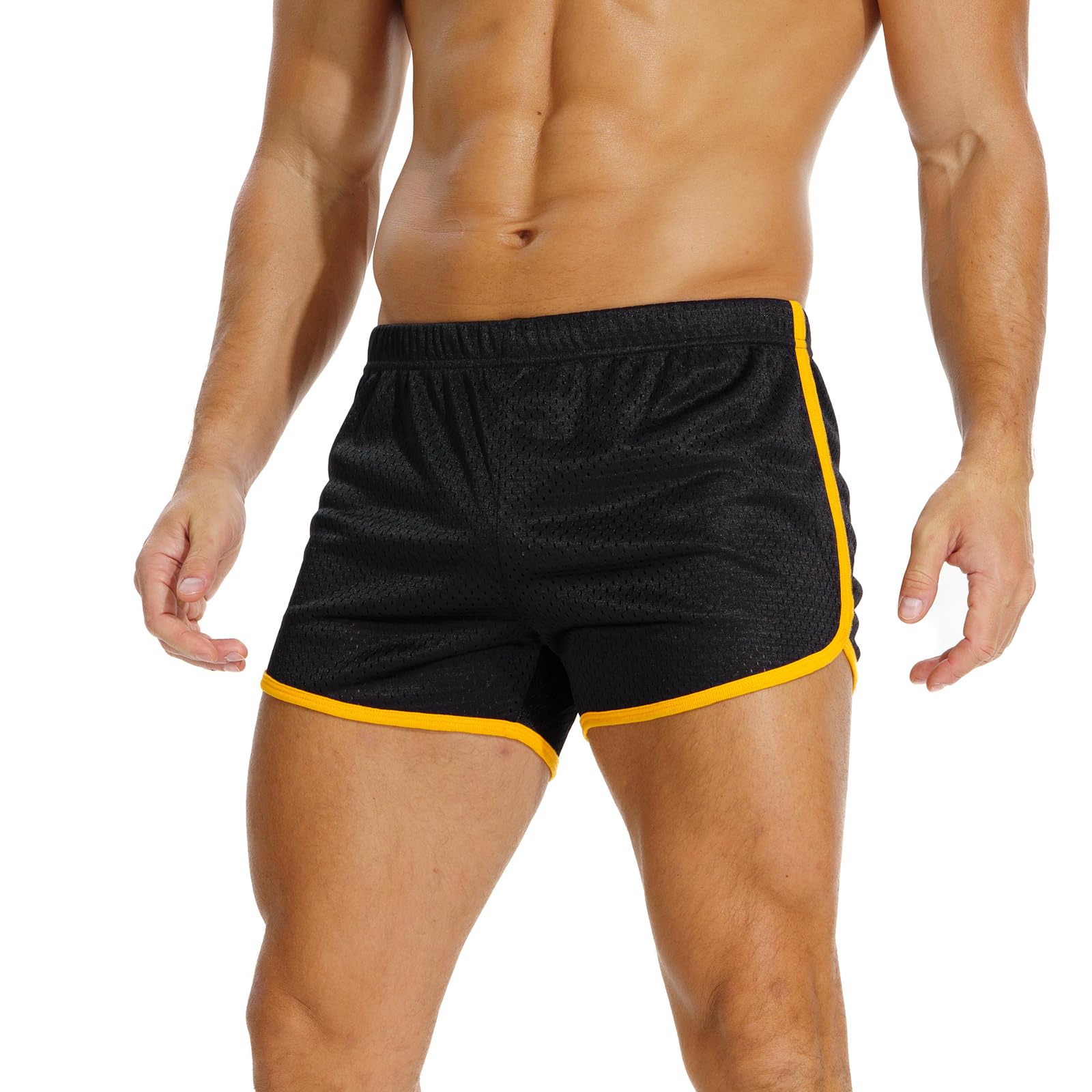 AIMPACTMens Short Shorts 3 Inch Gym Shorts Men Mesh Mens Bodybuilding Fitness Workout Sports Shorts Breathable
