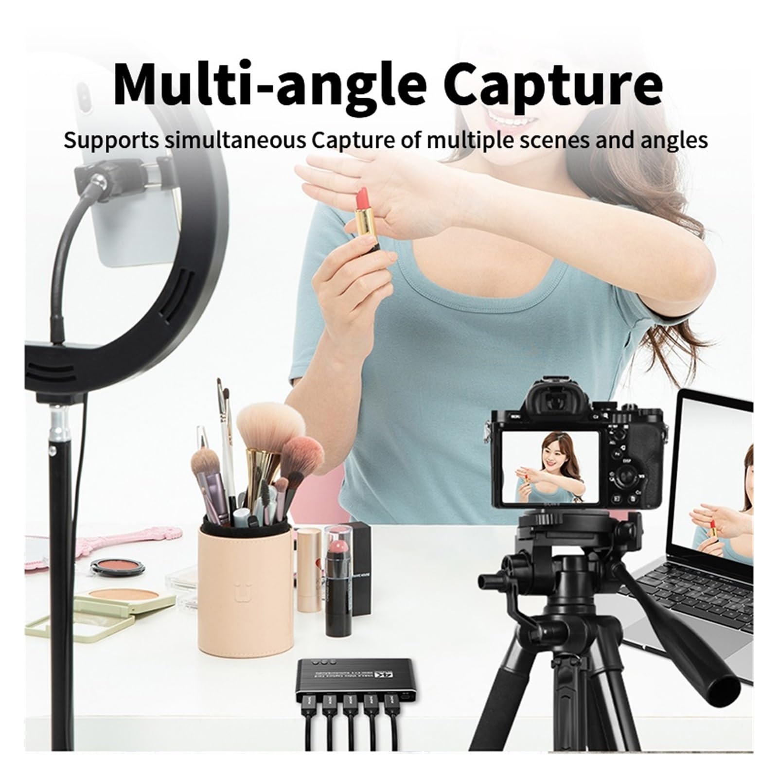 Interruttore Video Scheda di acquisizione Video 4K 1080P 60fps HMI a USB 3.0 Camera Grabber Registrazione 4 canali HMI Ingresso for Streaming Live Commutatore di Streaming Live
