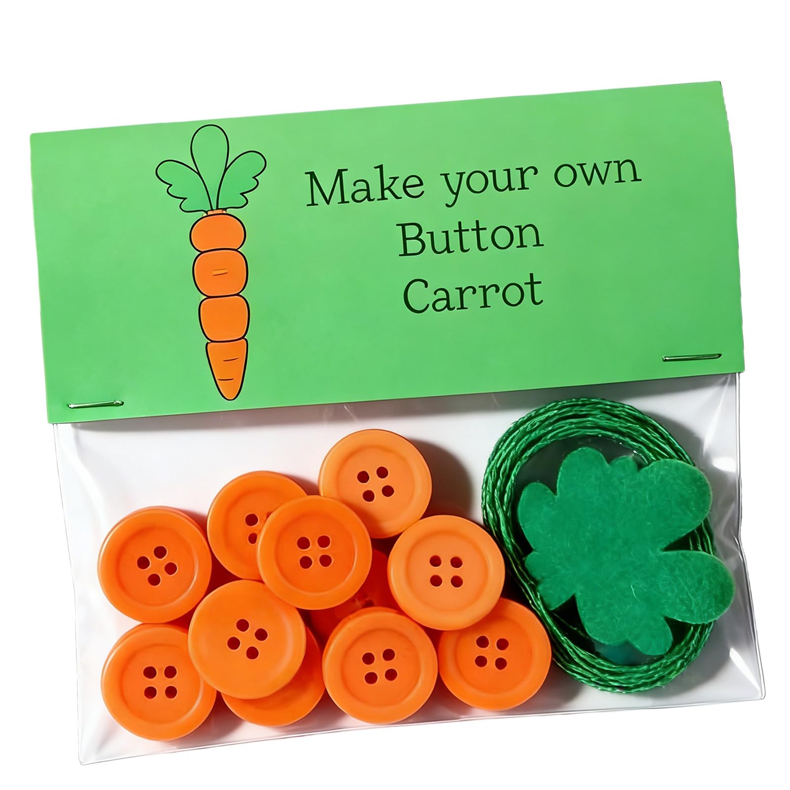 Kaeltsyn Gift Button Rabbits, Eggs and Carrot Ornament Craft Set Teachers Friend Family Festival Present Giving for Celebration