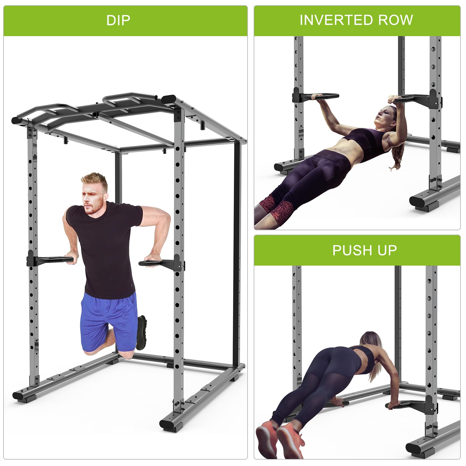 SELEWARE Multi Grip Dips Bar Extension per 2X 2 o 3 x 3 Pollici con Foro da 1 o 5/8 di Pollice Power Rack, Maniglie Larghe e Strette Squat Rack Extension per Bodybuilding