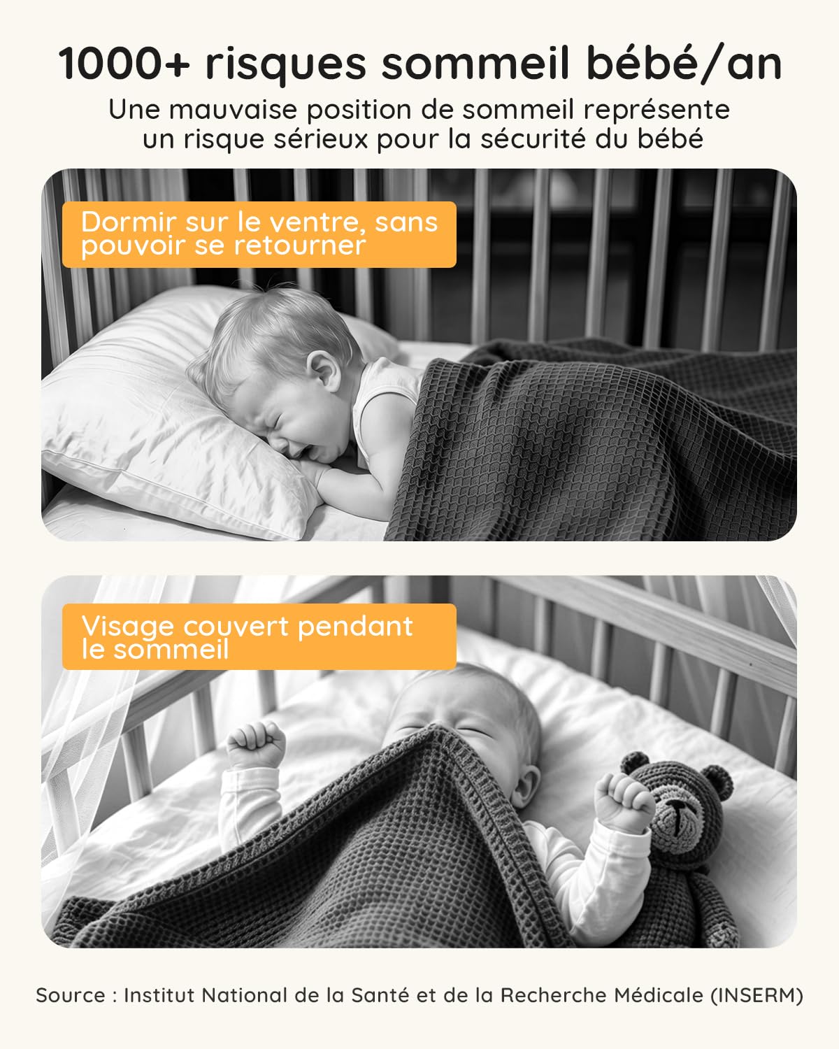 2026 Boifun Babyphone Caméra WiFi 4MP 5,5”, Contrôle APP & Écran, Détection Visage Couvert & Sommeil sur le Ventre, Mouvement, Pleurs, Temp/Humidité, Veilleuse, Vision Nocturne, Autonomie jusqu’à 23 h