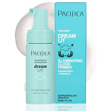Pacifica Dreamlit Illuminating Foaming Primer with Vitamin C & Hyaluronic Acid Hydrating Brightening Face Makeup Base for Glowing, Long-Lasting Foundation Wear 1 fl oz Clean Beauty Vegan Formula
