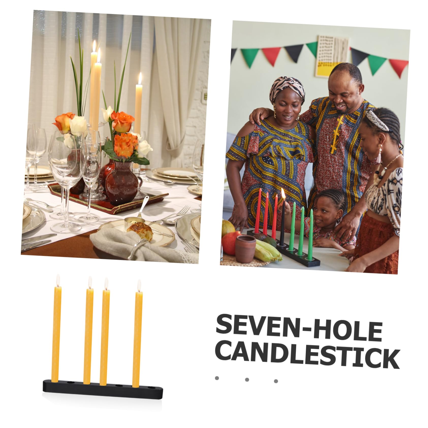 Holibanna Portacandele Kwanzaa Kinara Fori Candeliere Conico Da Tavolo Portacandele in Plastica Decorazione Culturale Centrotavola Festivo