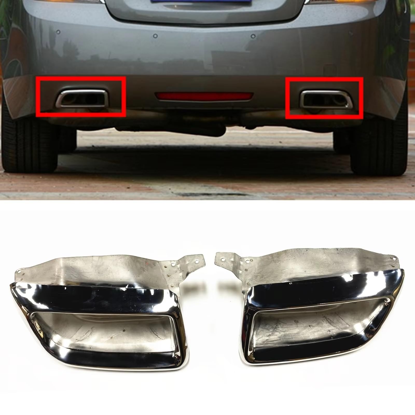 Terminale Di Scarico Tubo Di Punta Del Per Buick Per Lacrosse 2009-2013 Auto Bocca Quadrata Uscita Aria Vent Coda Exhause Tubo Scarico Posteriore Tubo Scarico Punta Del Silenziatore