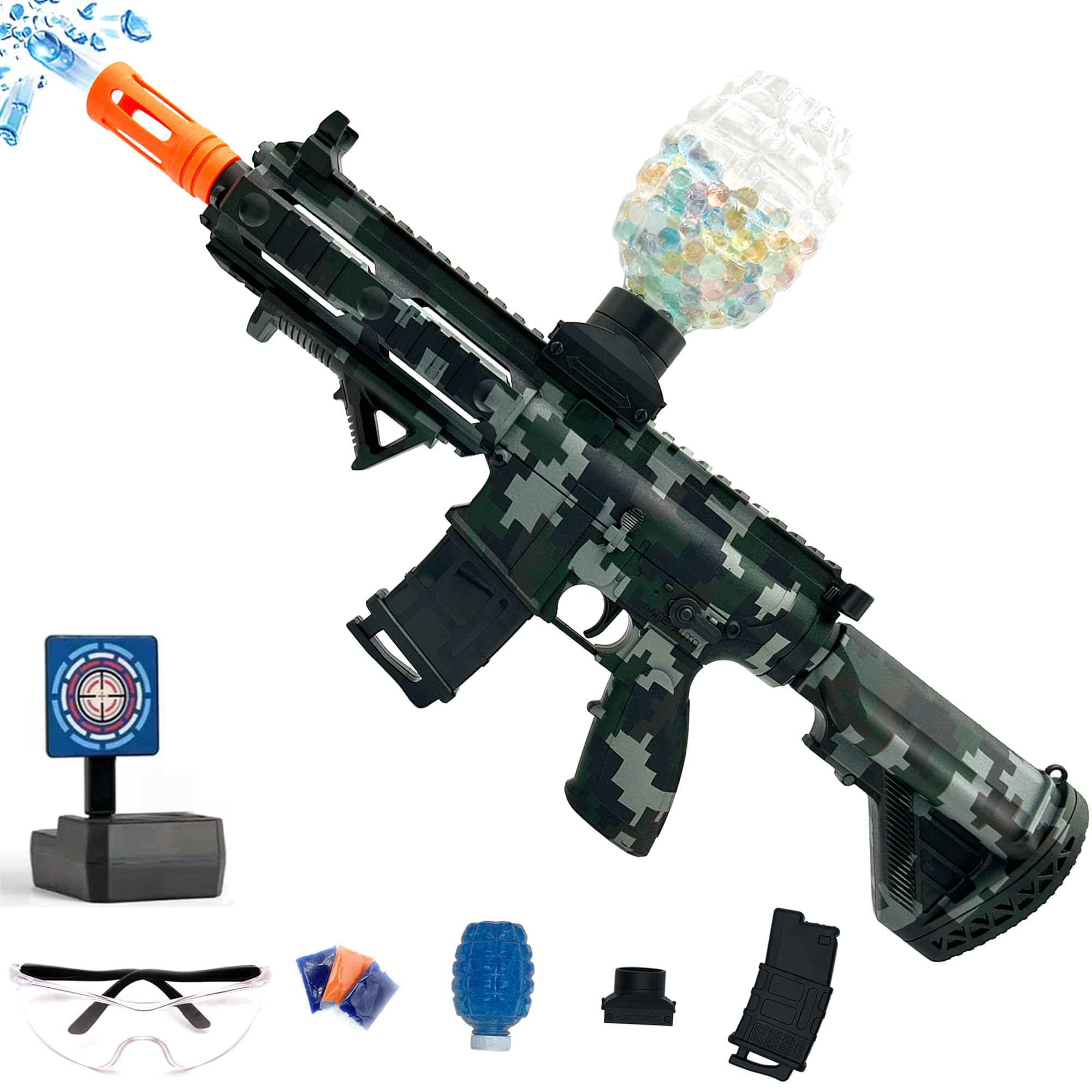 Gel Ball Blaster Orby, Splatter Gel Ball Blaster,Electric Kit for Team Game - Ages 14 +(Camouflage)