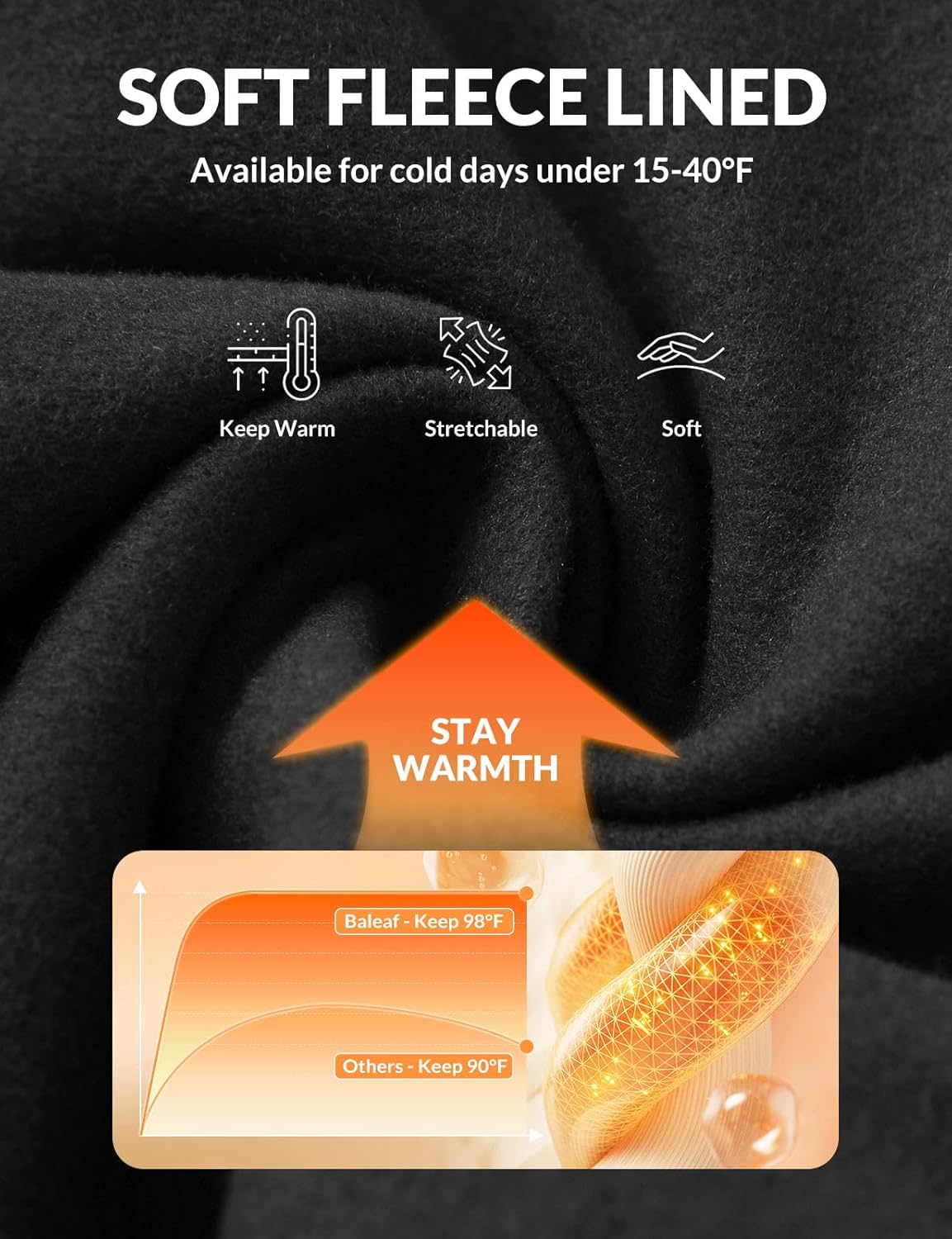 baleaf Women's Fleece Lined Pants Winter Flare Yoga Pants Warm Thermal Bootcut Leggings - Image 4