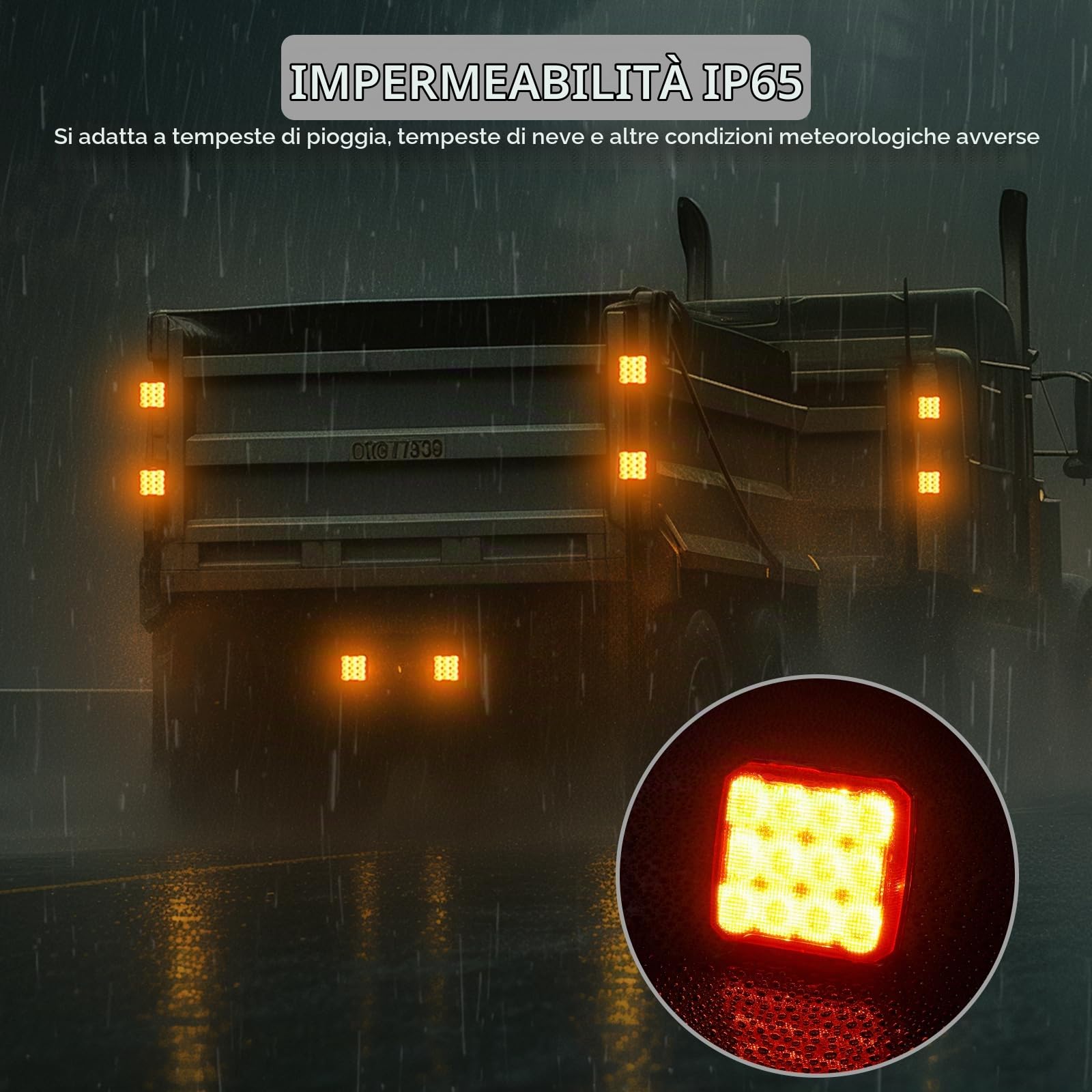 Justech 2PCS Luci Stroboscopiche Magnetiche per Auto Luce del Rimorchio Senza Fili Fanali Posteriori Magnetico Super Luminoso 12/24V Impermeabile IP65 Universali per Camion Rimorchi