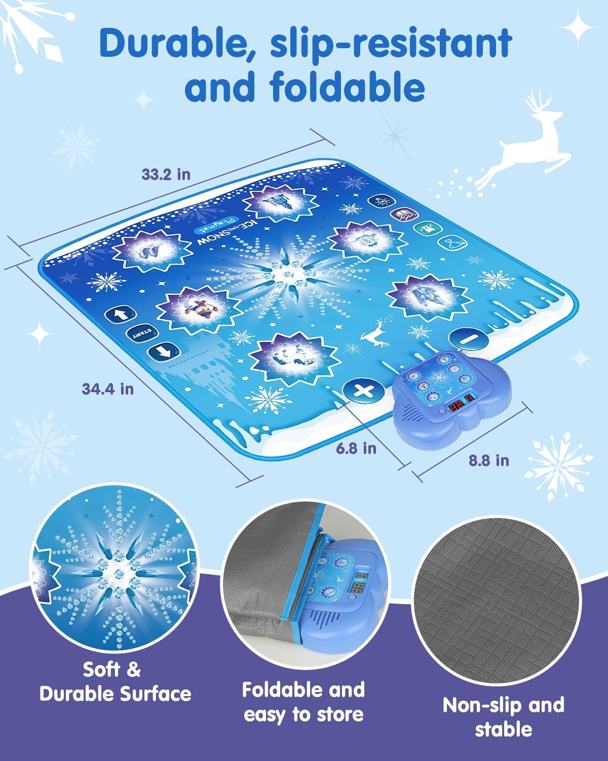 Frozen Toys Dance Mat for Girls – Bluetooth Light-Up Musical Floor Mat with 4 New Game Modes, Adjustable Volume, 2025 New Gift for Girls Ages 3-12 Birthday & Christmas - Image 6