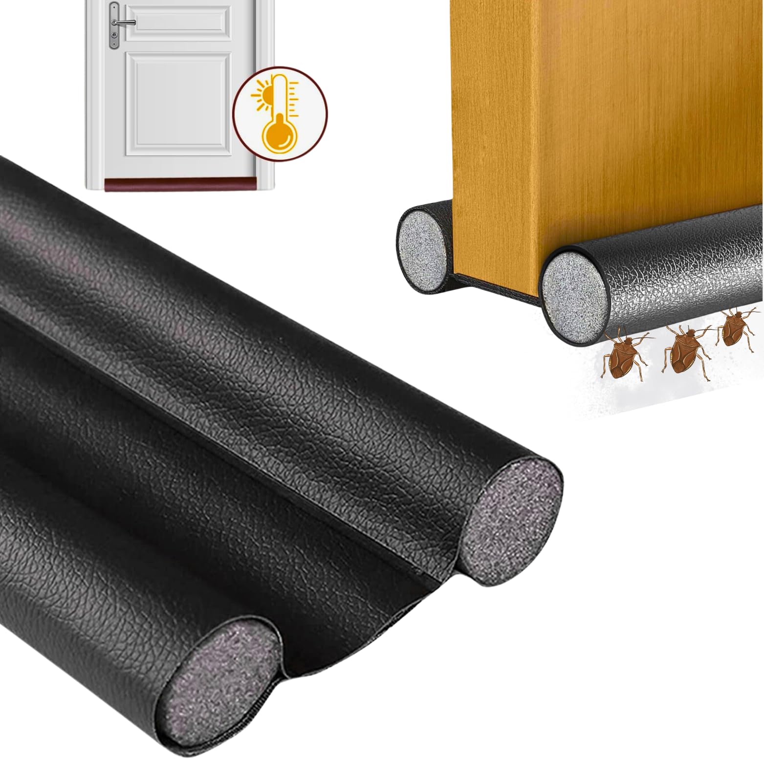 Burlete Puerta Entrada - Burletes para Puertas Adaptable hasta 93 cm - Burlete Puerta Exterior e Interior Reduce Entrada de luz,Polvo,bichos y Ruido - Burlete bajo Puerta Aislante Termico Frio/Calor