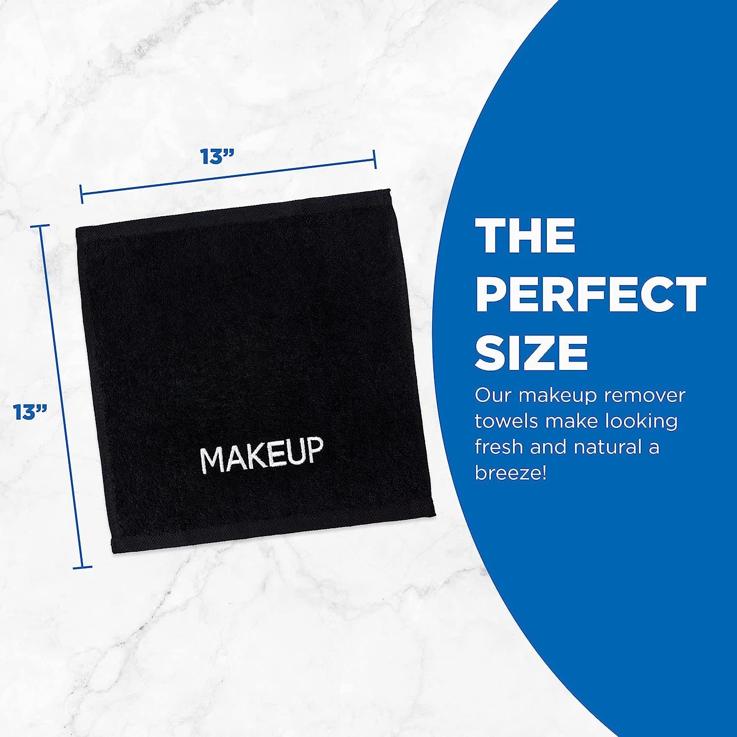 Ben Kaufman Makeup Remover Face Washcloth - Absorbent Towel for Drying Your Face - Soft & Machine Washable Makeup Remover Cloth - Cotton Towel for Daily Skincare - 13" x 13" (144 Pack)