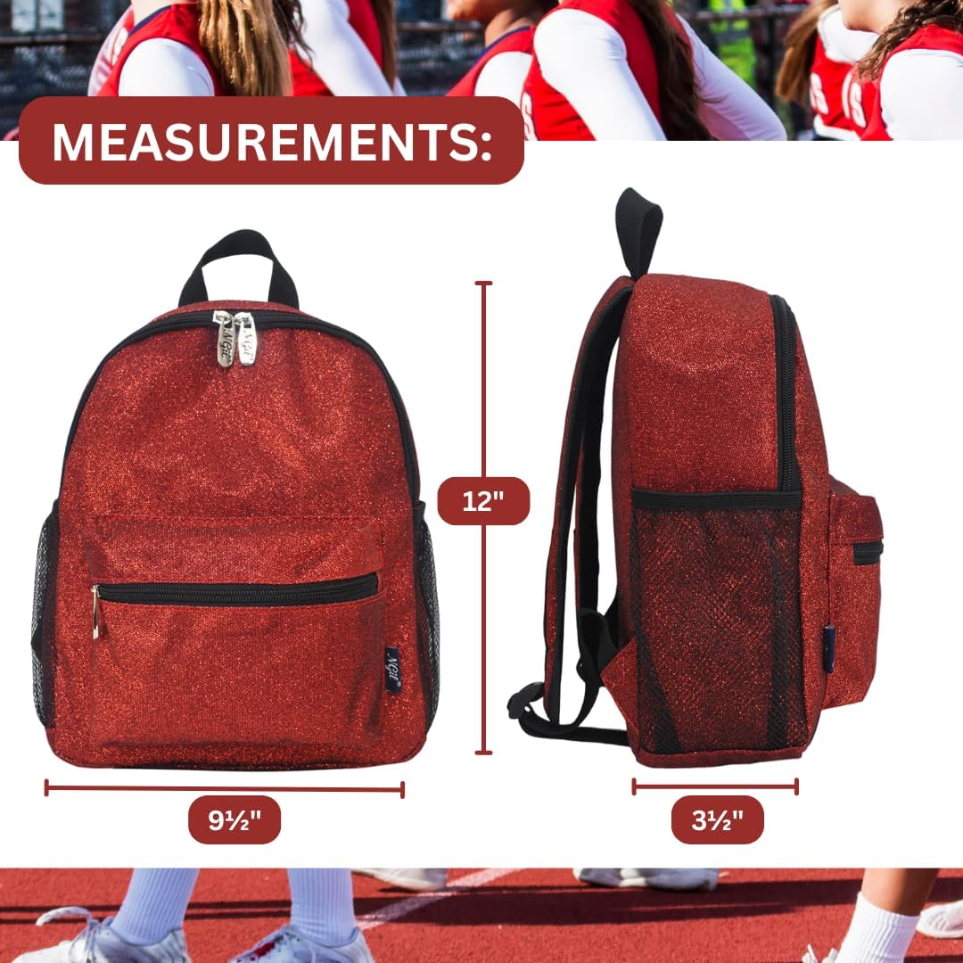 NGIL Mini Glitter Backpack for dance backpack, Team Sports, Cheer bag (Glitter-Red)