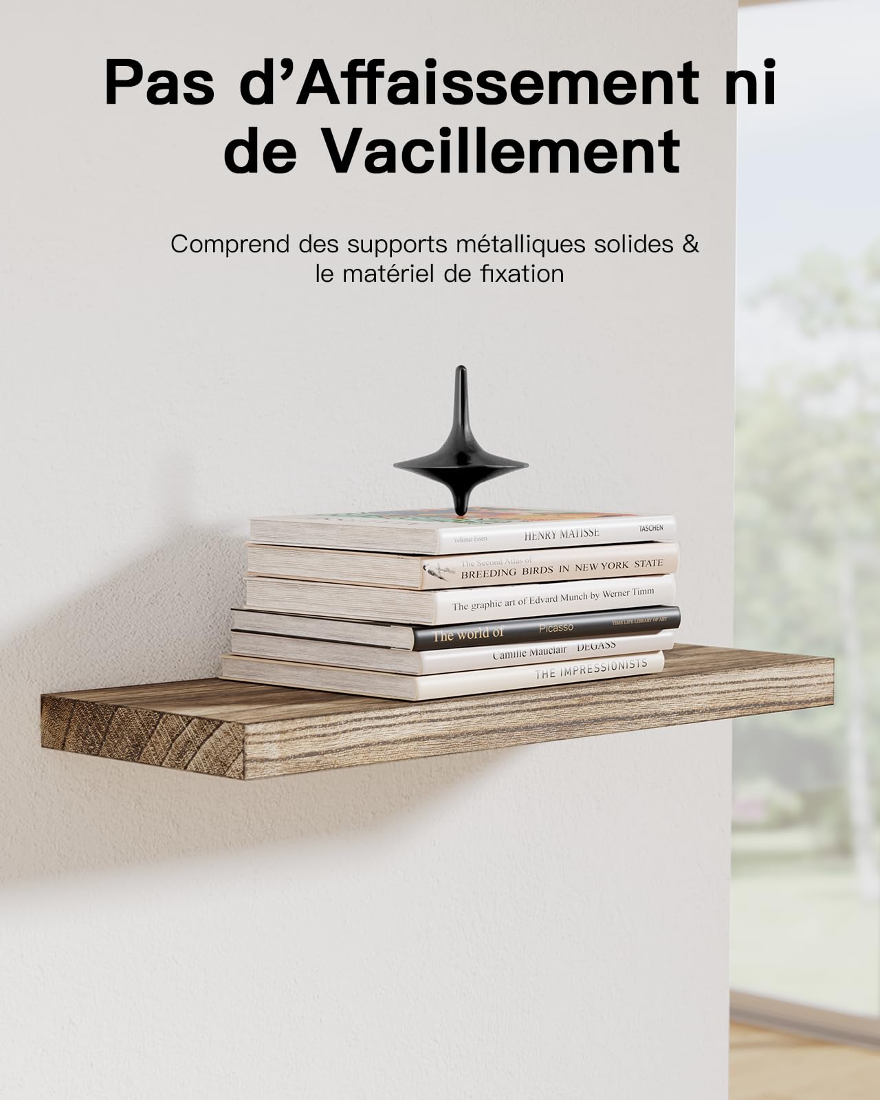 Amada Etagere Murale de Salon, Bois de Paulownia, Lot de 4, Brun Clair