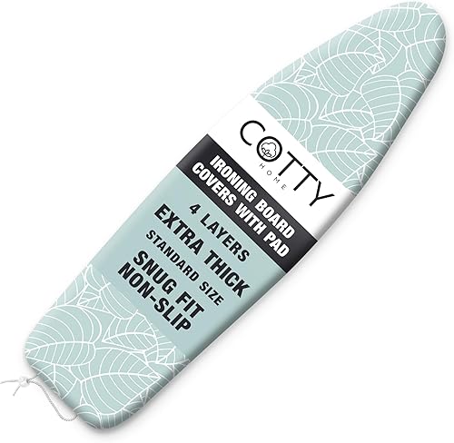 Miniatura 12 de Fundas extra gruesas para tabla de planchar con almohadilla tamaño estándar 15x54, acolchado completo resistente a las quemaduras y reflectante del