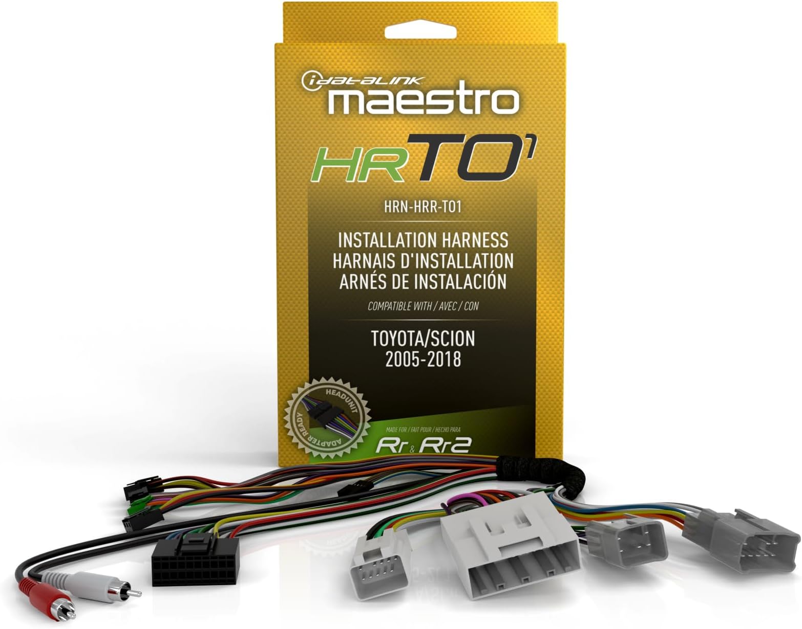 Maestro HRN-HRR-TO1 T-Harness for Select Toyota & Scion Vehicles 2005-19, replace the factory radio while retaining steering wheel controls & use of amp (ADS-MRR or ADS-MRR2 module required)